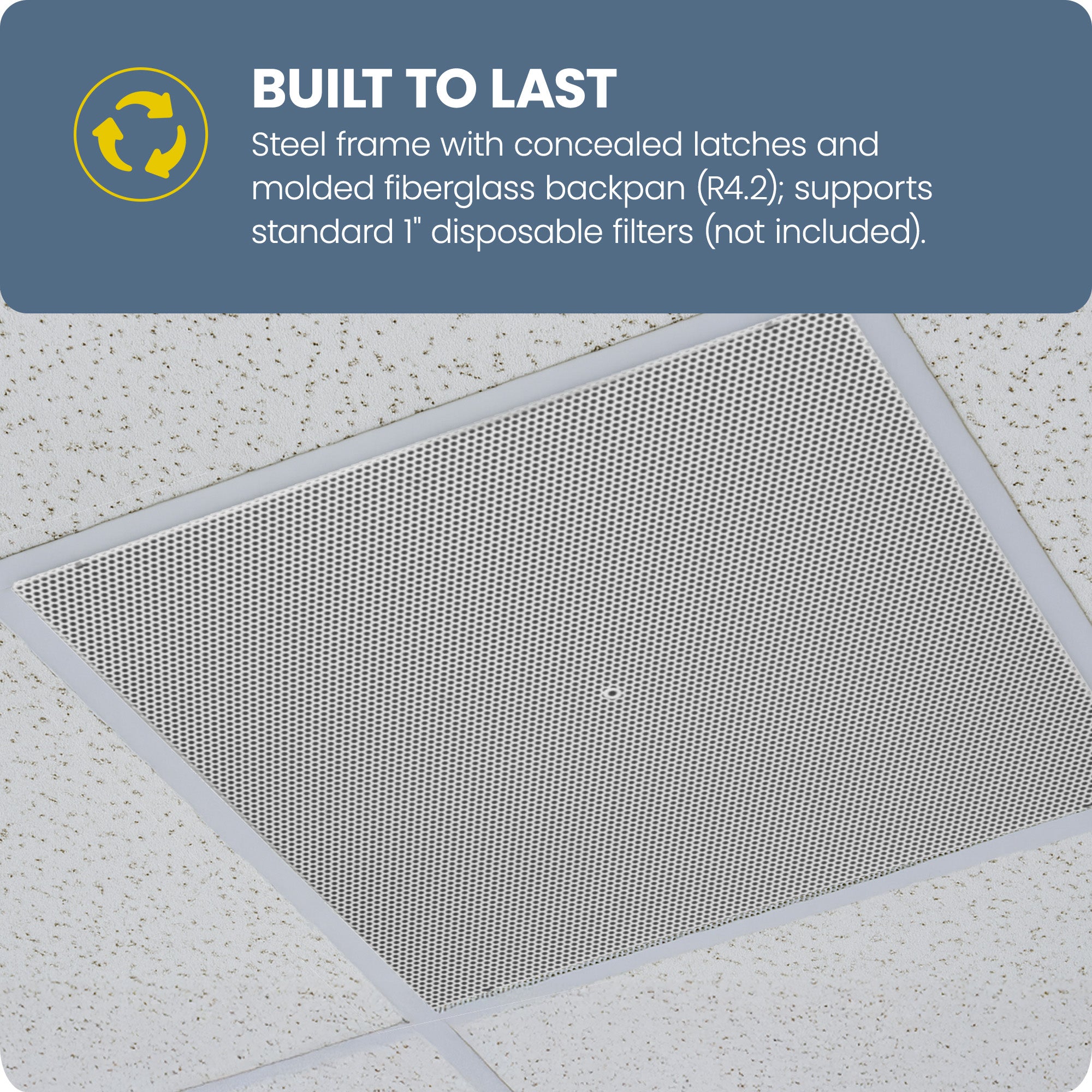Hart & Cooley Steel Perforated Face Air Filter Grille, R4.2 Molded Insulation - VMInnovations