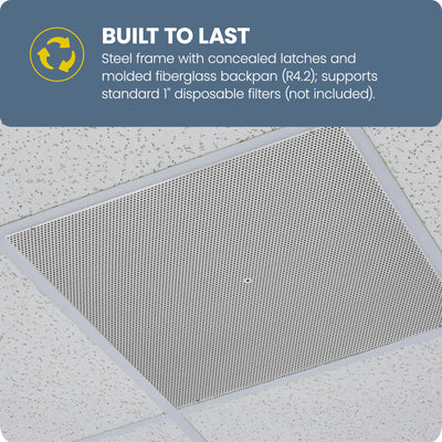 Hart & Cooley Steel Perforated Face Air Filter Grille, R4.2 Molded Insulation - VMInnovations