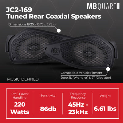 MB Quart 6x9" Tuned Rear Coaxial Speakers Upgrade for Jeep Wrangler/Gladiator - VMInnovations