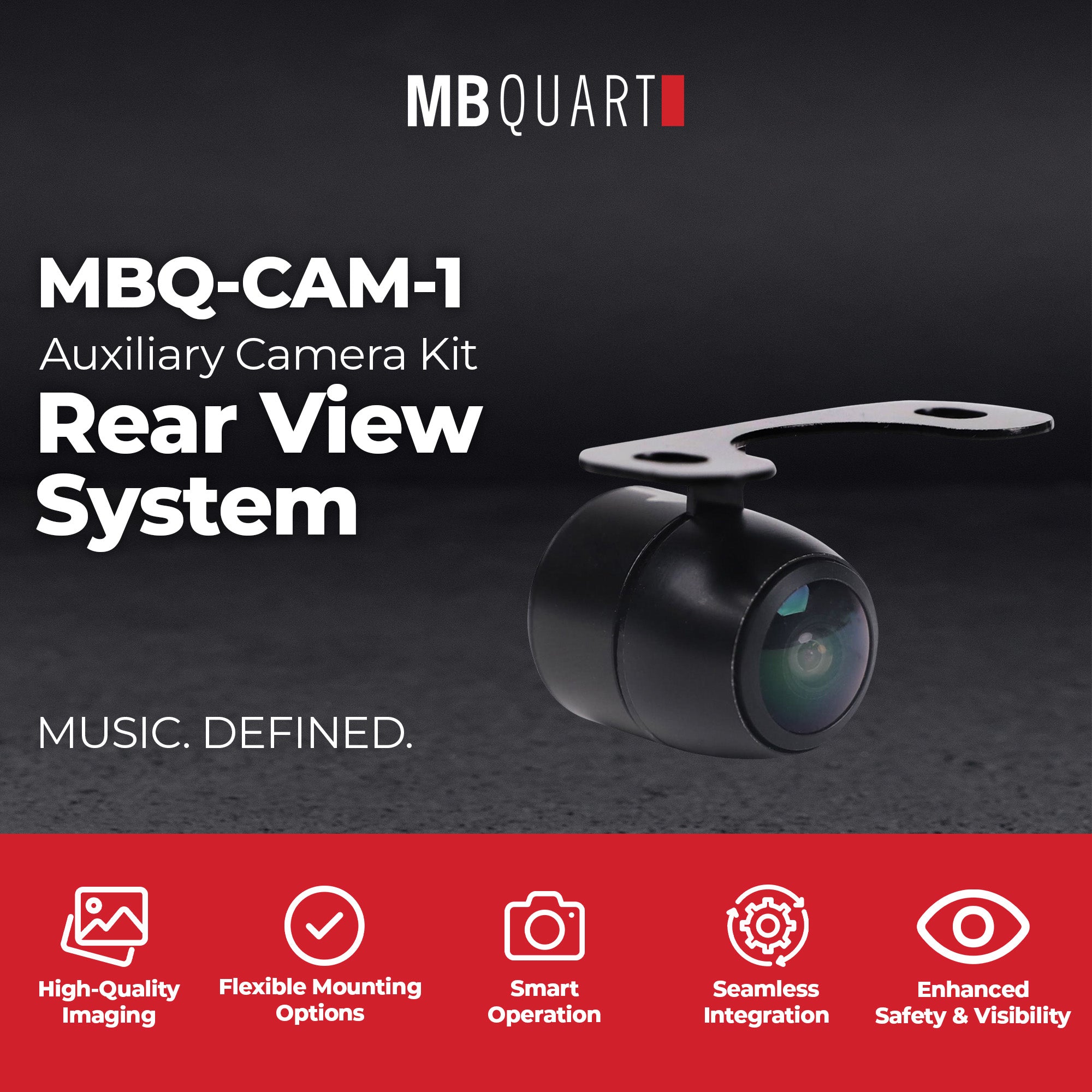 MB Quart MBQ-CAM-1 Auxiliary Camera Kit for Rear View System, Universal Mount - VMInnovations