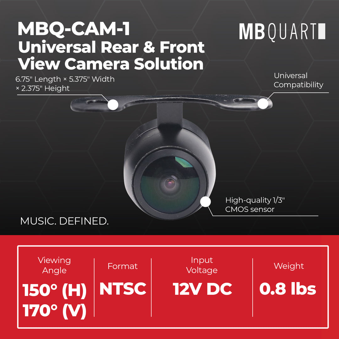 MB Quart MBQ-CAM-1 Auxiliary Camera Kit for Rear View System, Universal Mount