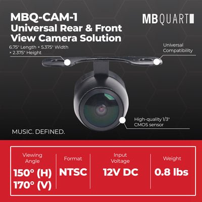 MB Quart MBQ-CAM-1 Auxiliary Camera Kit for Rear View System, Universal Mount - VMInnovations