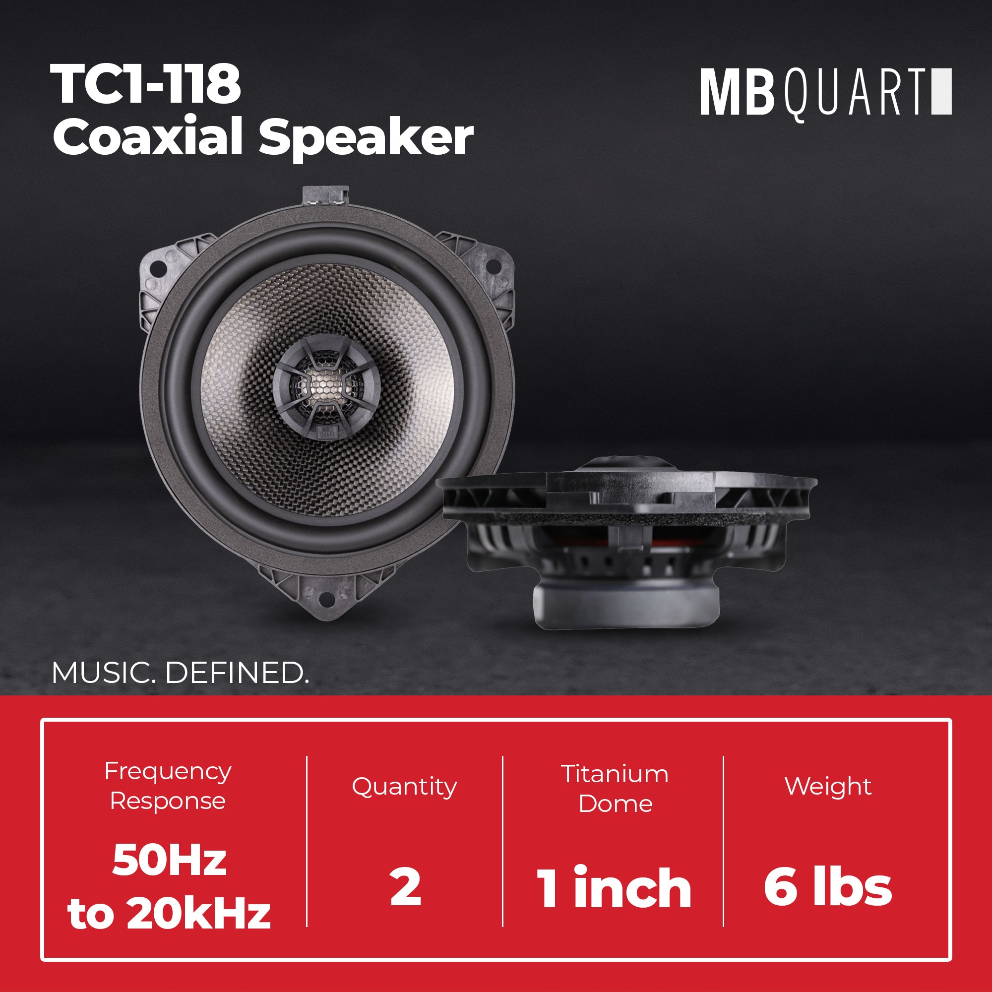 MB Quart TC1-118 7-Inch 2-Way Coaxial Speaker System for Toyota/Lexus/Scion Cars - VMInnovations