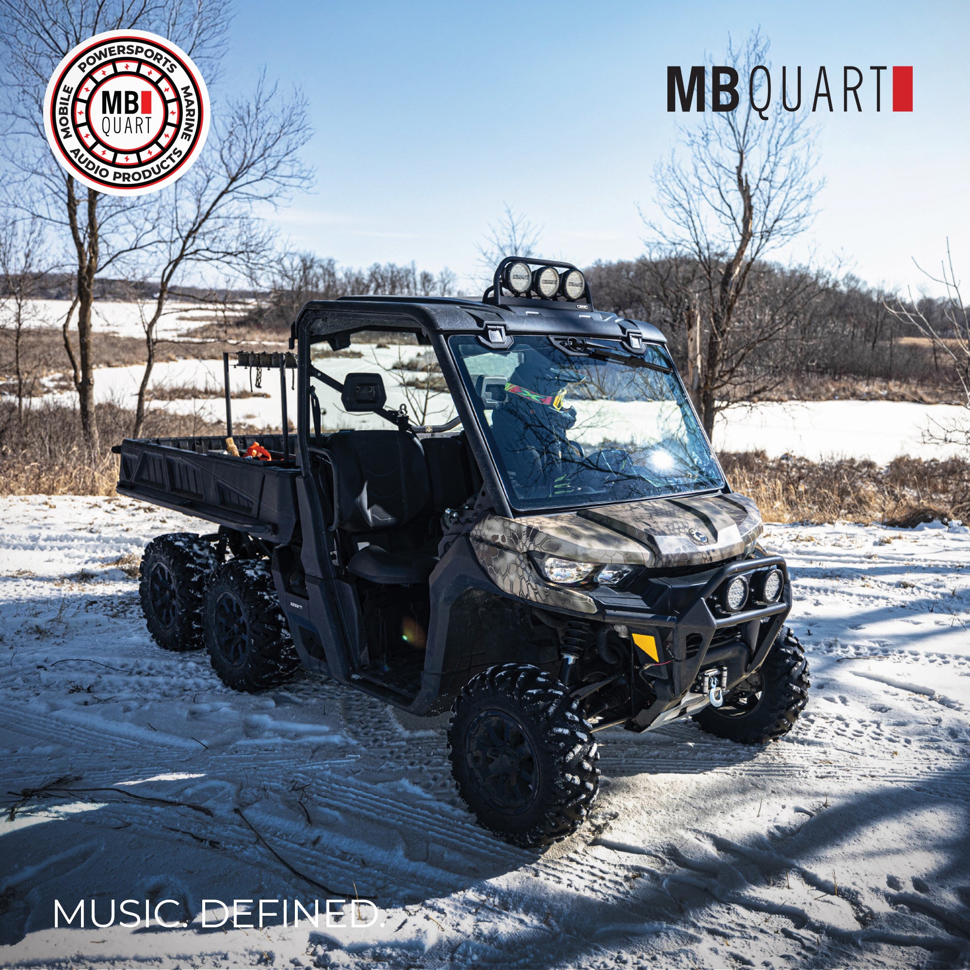 MB Quart Can-Am Defender Tuned Rear Speaker Kit 6.5" Speakers & Mounting Bracket - VMInnovations