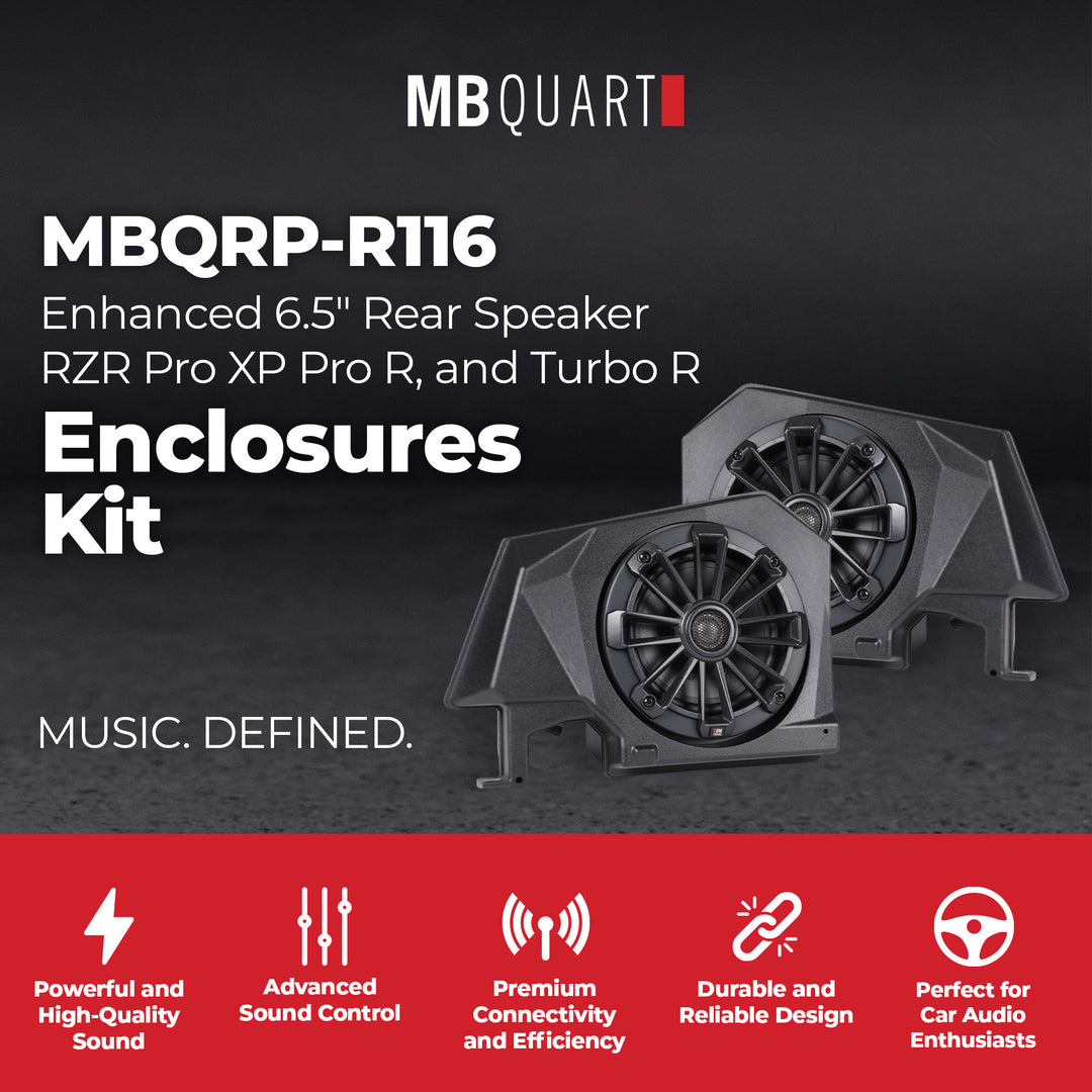 MB Quart Enhanced 6.5" Rear Speaker Enclosures Kit RZR Pro XP Pro R, and Turbo R