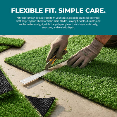 Bliss Artificial Grass Rug, Indoor/Outdoor Mat, Easy Clean Drainage (Open Box)