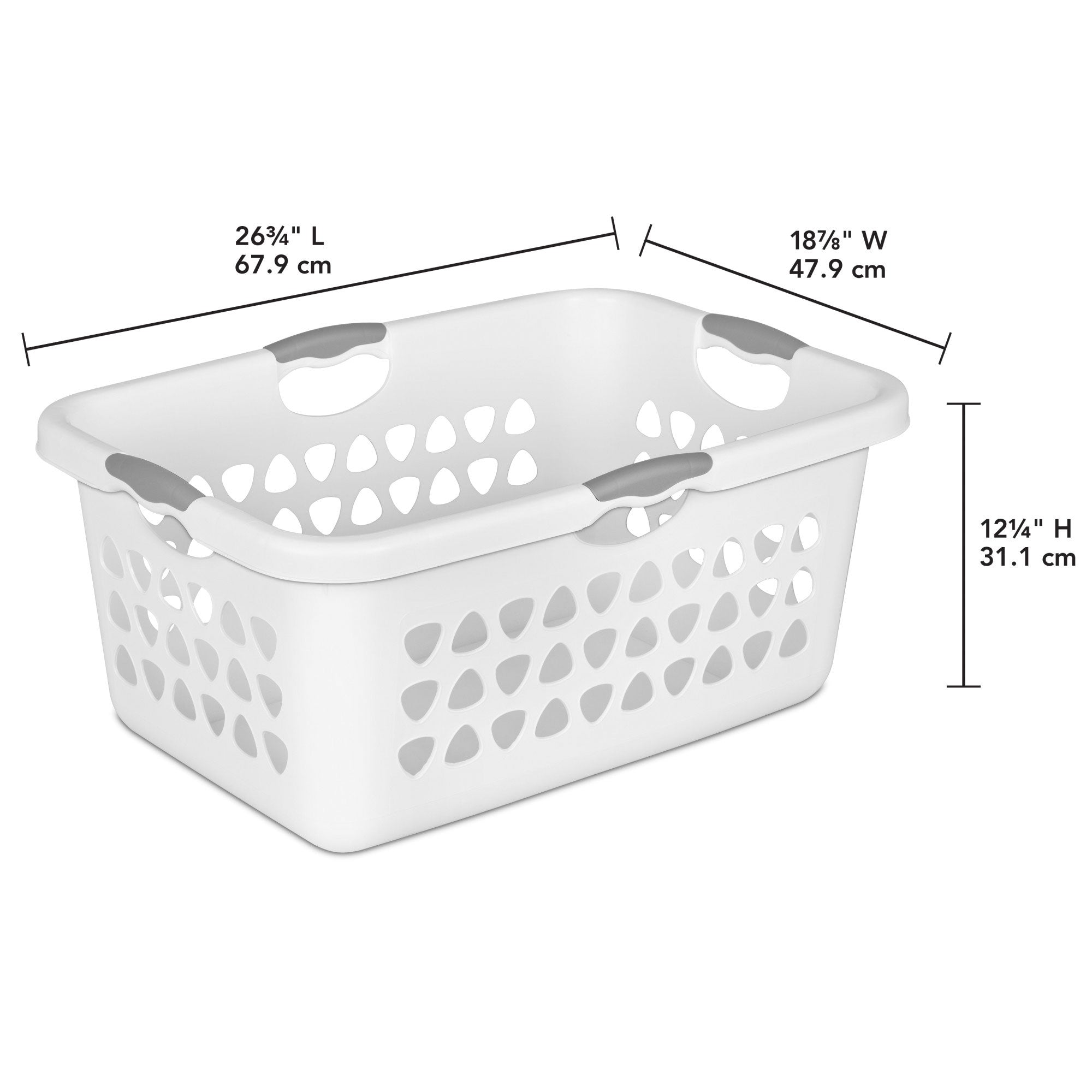 Sterilite Ultra Laundry Basket, 2 Bushel Plastic Hamper with Handles, 8 Pack