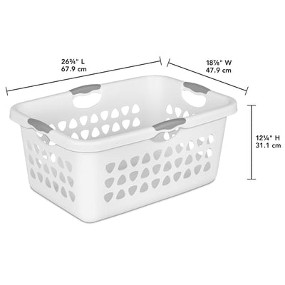 Sterilite Ultra Laundry Basket, 2 Bushel Plastic Hamper with Handles, 8 Pack