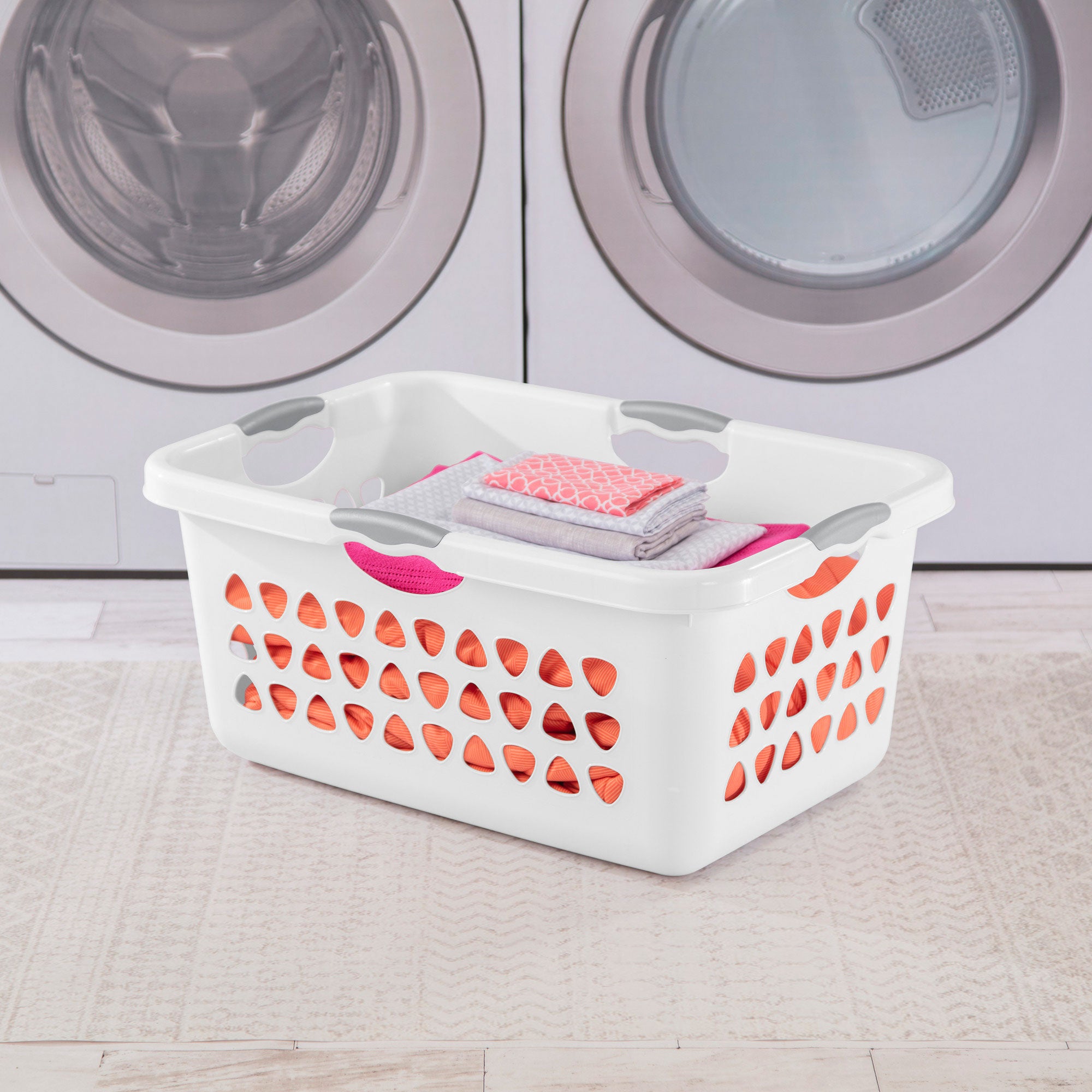 Sterilite Ultra Laundry Basket, 2 Bushel Plastic Hamper with Handles, 8 Pack