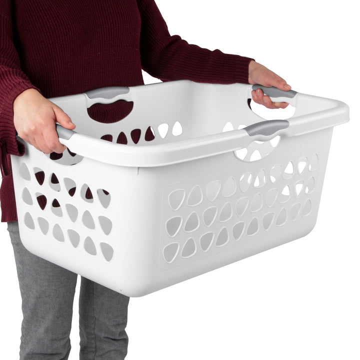 Sterilite Ultra Laundry Basket, 2 Bushel Plastic Hamper with Handles, 8 Pack