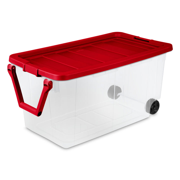 Sterilite 160 Qt Wheeled Storage Box, Large Plastic Container with Lid, 2 Pack