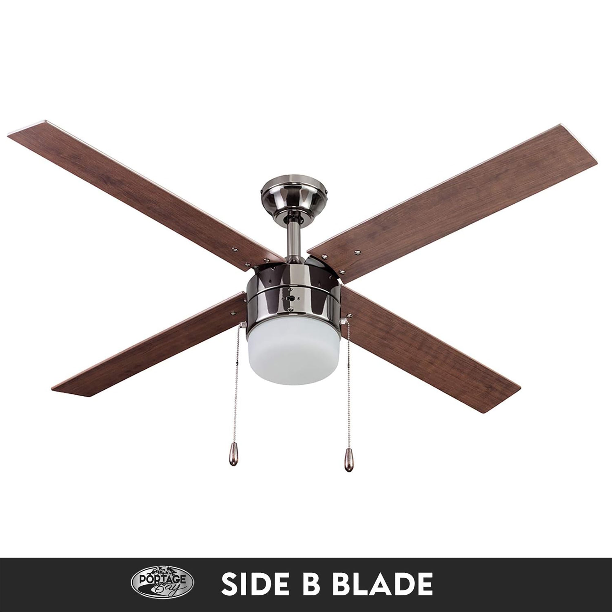 Portage Bay Chism 52" Ceiling Fan w/ Light, Quiet Motor & Pull Chain (Open Box) - VMInnovations