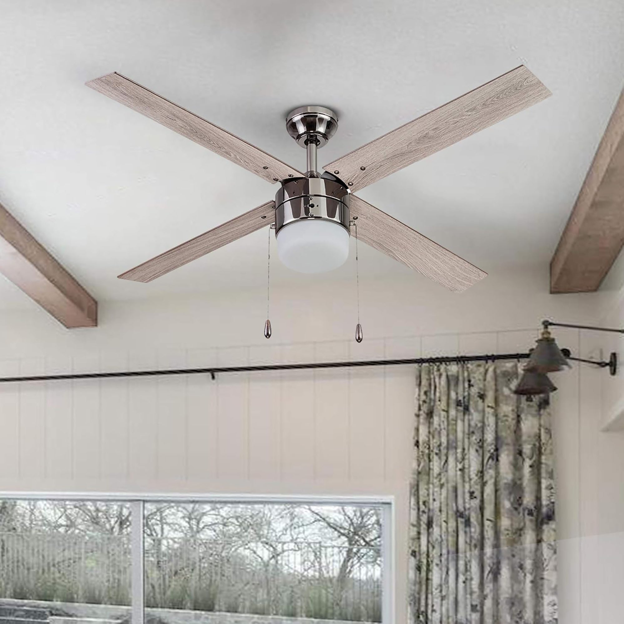 Portage Bay Chism 52" Ceiling Fan w/ Light, Quiet Motor & Pull Chain (Open Box) - VMInnovations