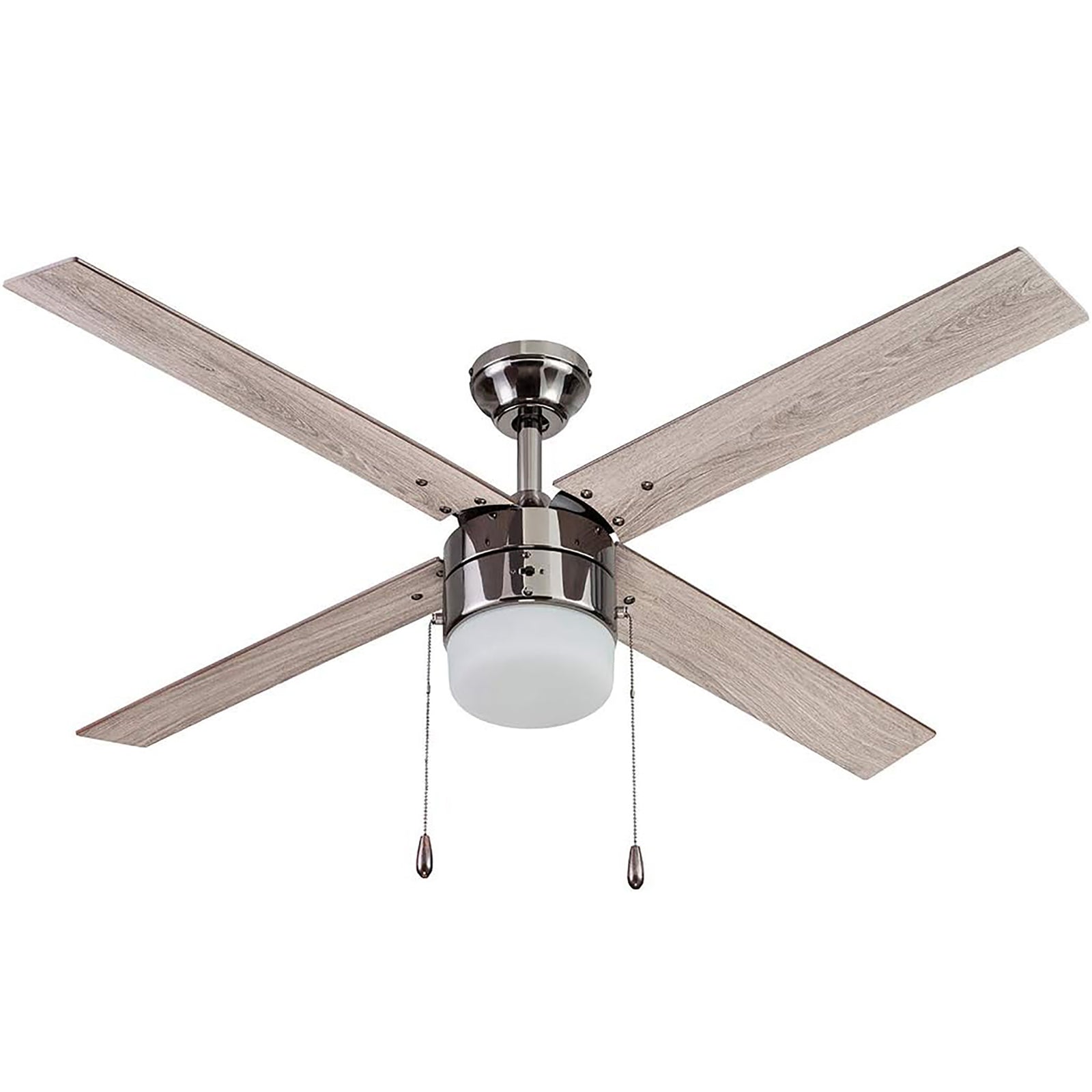Portage Bay Chism 52" Ceiling Fan w/ Light, Quiet Motor & Pull Chain, Gun Metal - VMInnovations