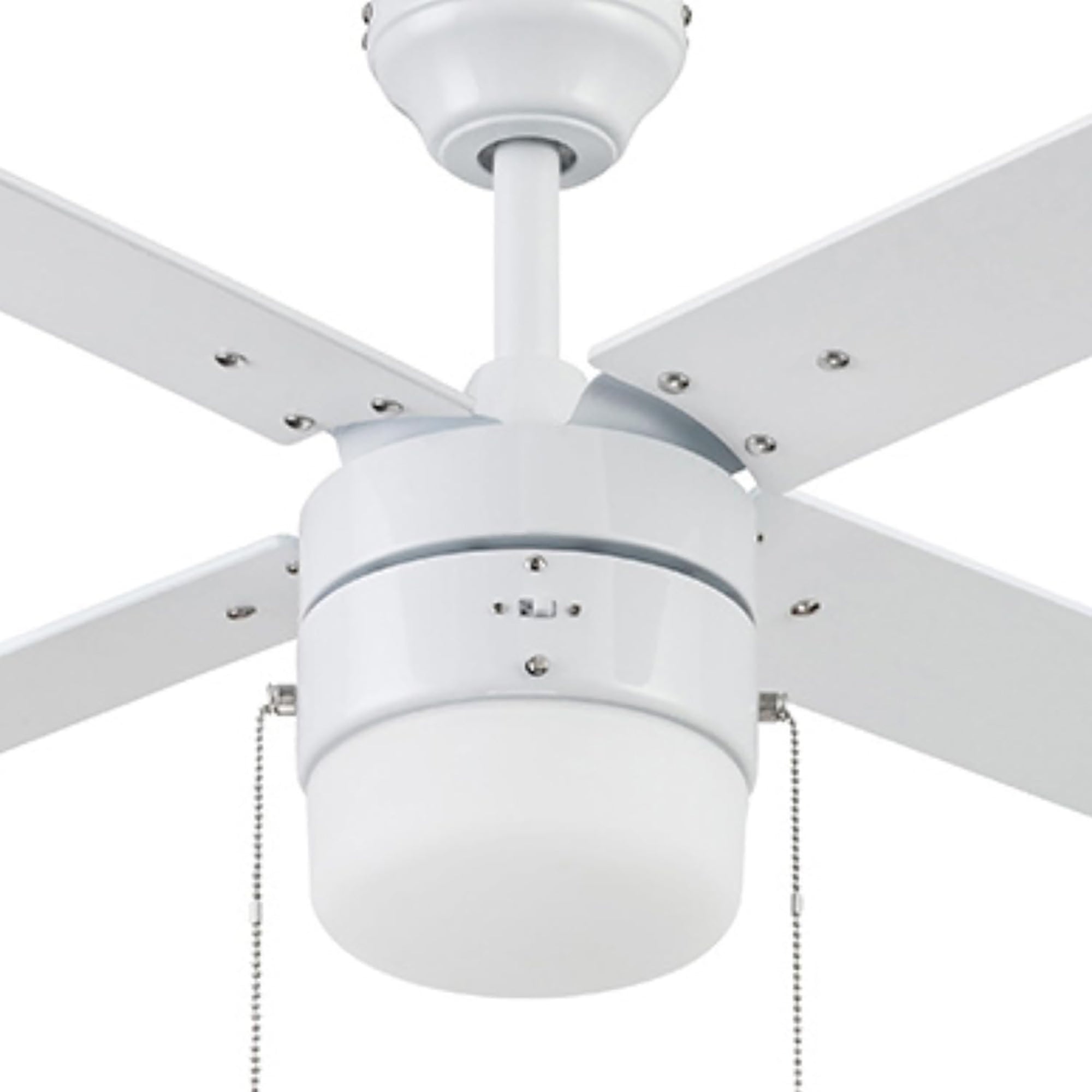 Portage Bay Chism 52" Ceiling Fan with Light, Quiet Motor & Pull Chain, White - VMInnovations