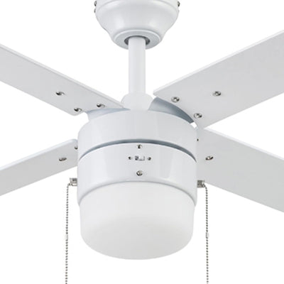 Portage Bay Chism 52" Ceiling Fan with Light, Quiet Motor & Pull Chain, White - VMInnovations