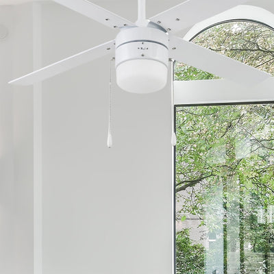 Portage Bay Chism 52" Ceiling Fan with Light, Quiet Motor & Pull Chain, White - VMInnovations