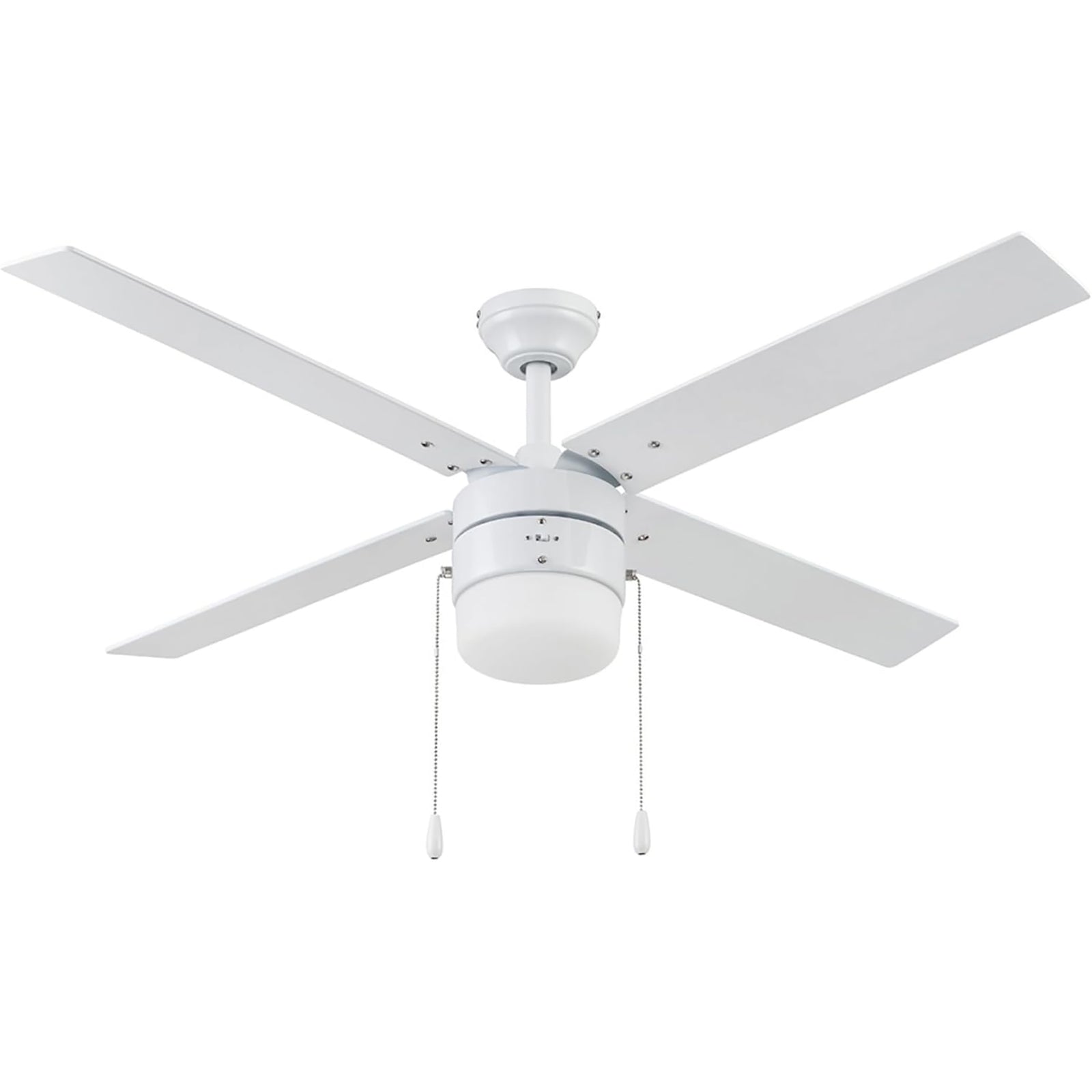 Portage Bay Chism 52" Ceiling Fan with Light, Quiet Motor & Pull Chain, White - VMInnovations
