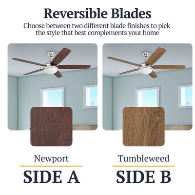 Prominence Home Ashby 52" Ceiling Fan w/Light, Remote, & 5 Blades (Open Box) - VMInnovations