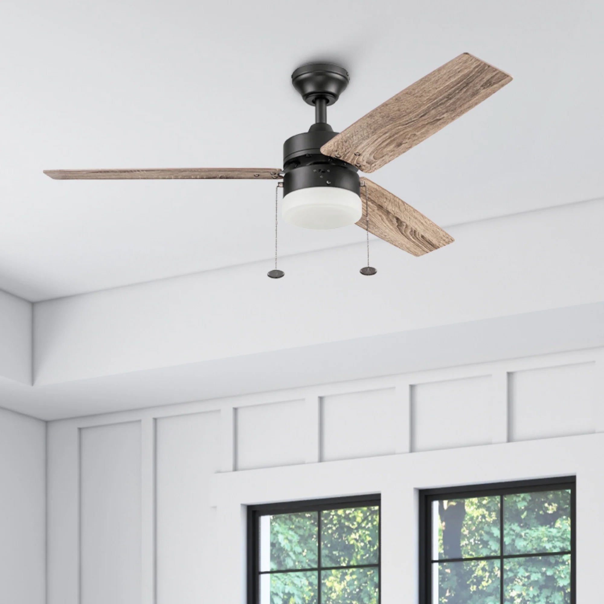 Prominence Home 48" Reston Ceiling Fan Light, Pull Chain&Blades (Open Box)