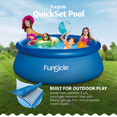 Funsicle QuickSet Inflatable Ring Top Outdoor Above Ground Pool w/Pump(Open Box) - VMInnovations