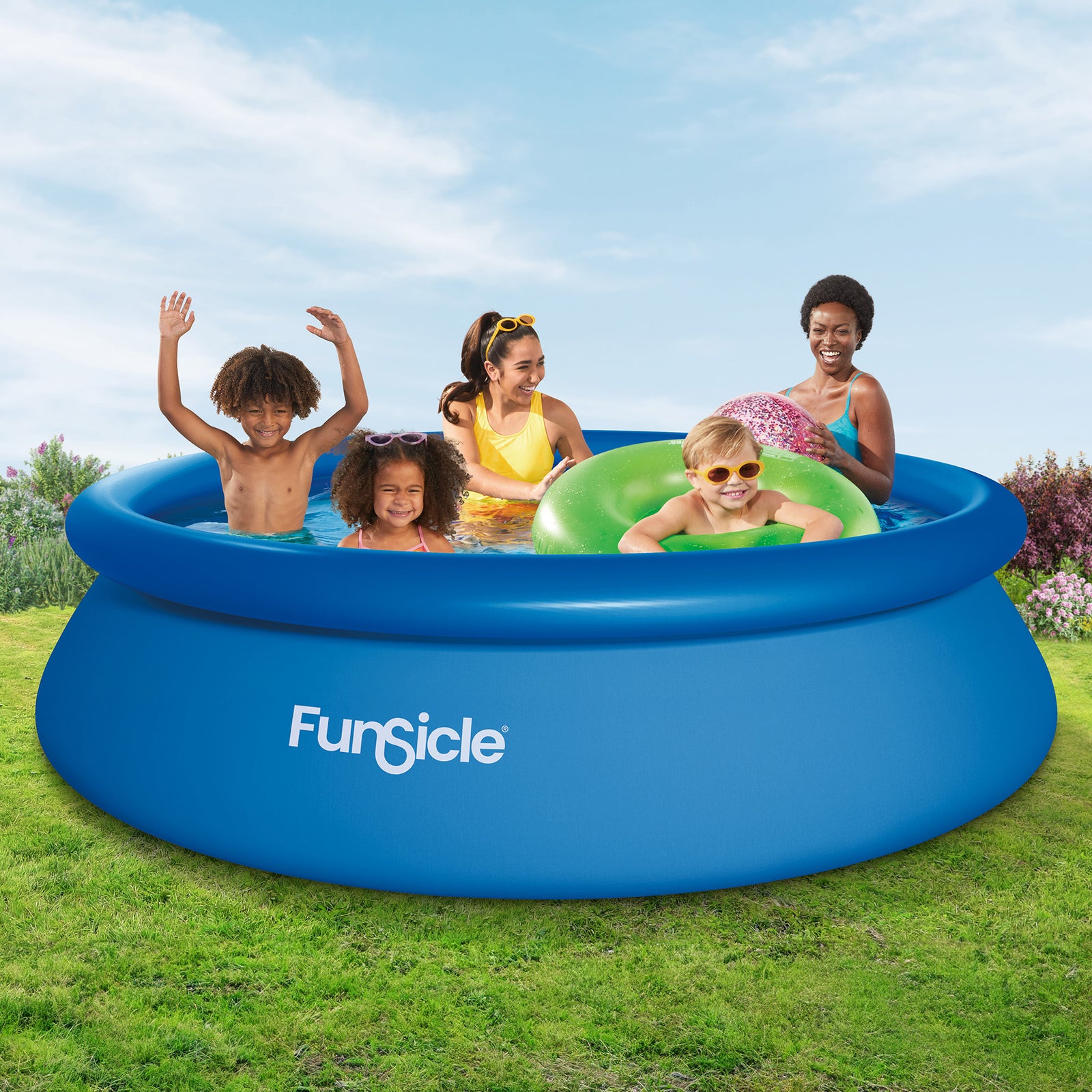 Funsicle 10' x 30" QuickSet Inflatable Ring Top Outdoor Above Ground Pool w/Pump - VMInnovations