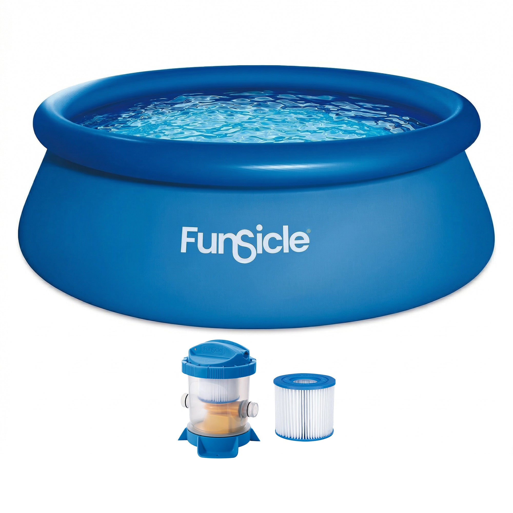 Funsicle QuickSet Inflatable Ring Top Outdoor Above Ground Pool w/Pump (Used)