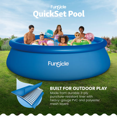 Funsicle QuickSet Inflatable Ring Top Outdoor Above Ground Pool w/Pump (Used)