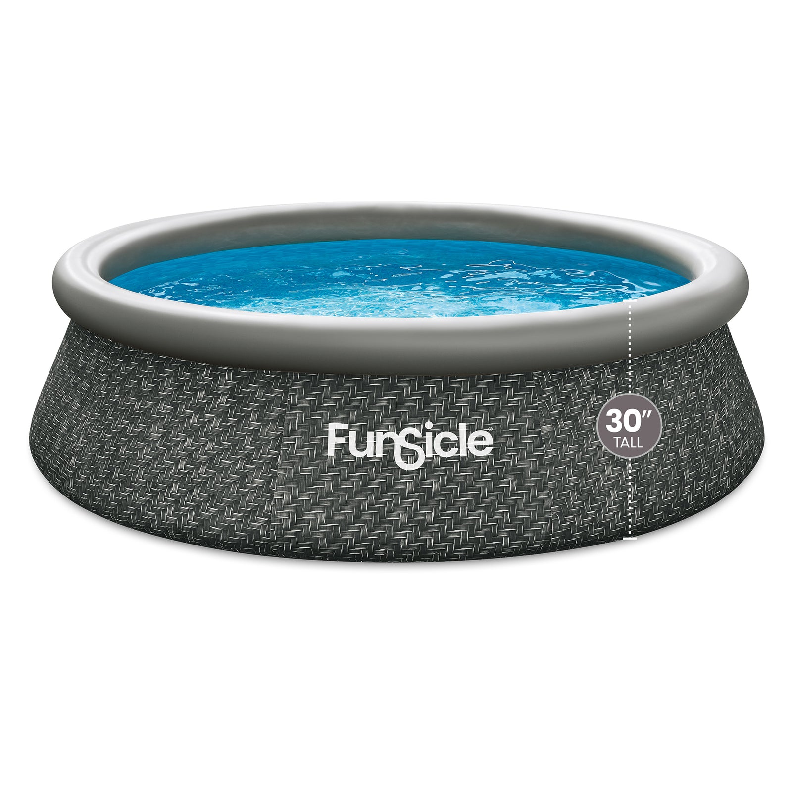 Funsicle 10' x 30" QuickSet Ring Top Above Ground Swimming Pool Dark Herringbone - VMInnovations
