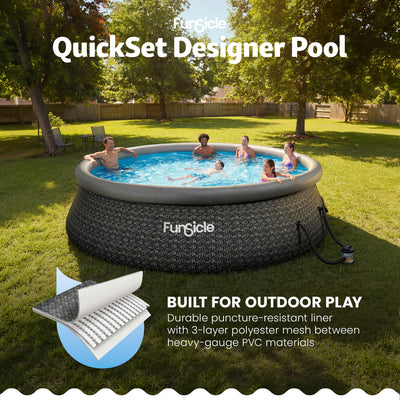 Funsicle QuickSet Inflatable Ring Top Outdoor Above Ground Pool w/Pump(For Parts - VMInnovations