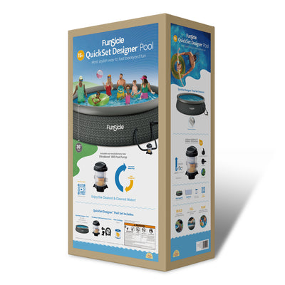 Funsicle 15' x 36" QuickSet Inflatable Ring Top Outdoor Above Ground Pool w/Pump (Used) - VMInnovations