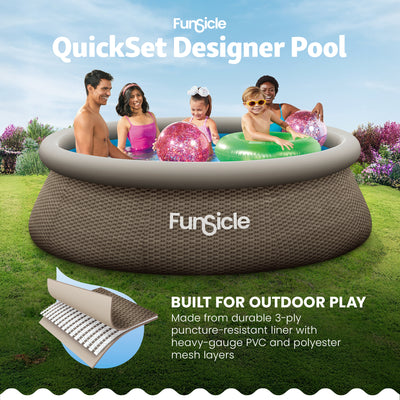 Funsicle 10' x 30" QuickSet Ring Above Ground Swimming Pool, Basketweave (Used)