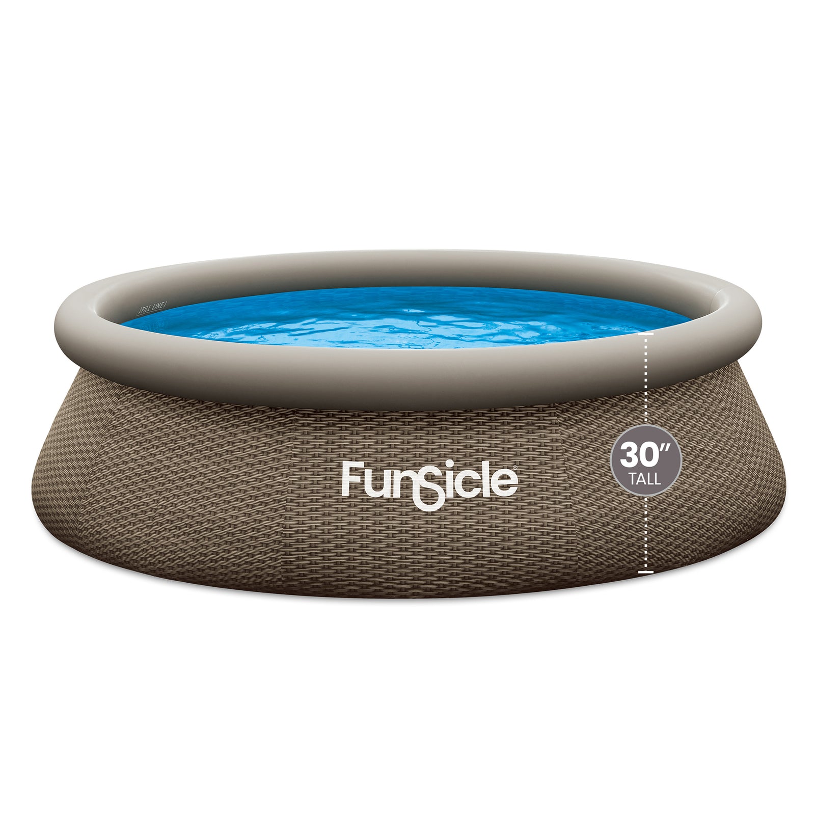 Funsicle 10' x 30" QuickSet Ring Top Above Ground Swimming Pool, Basketweave - VMInnovations