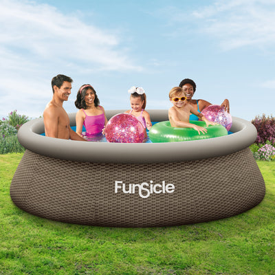 Funsicle 10' x 30" QuickSet Ring Top Above Ground Swimming Pool, Basketweave - VMInnovations