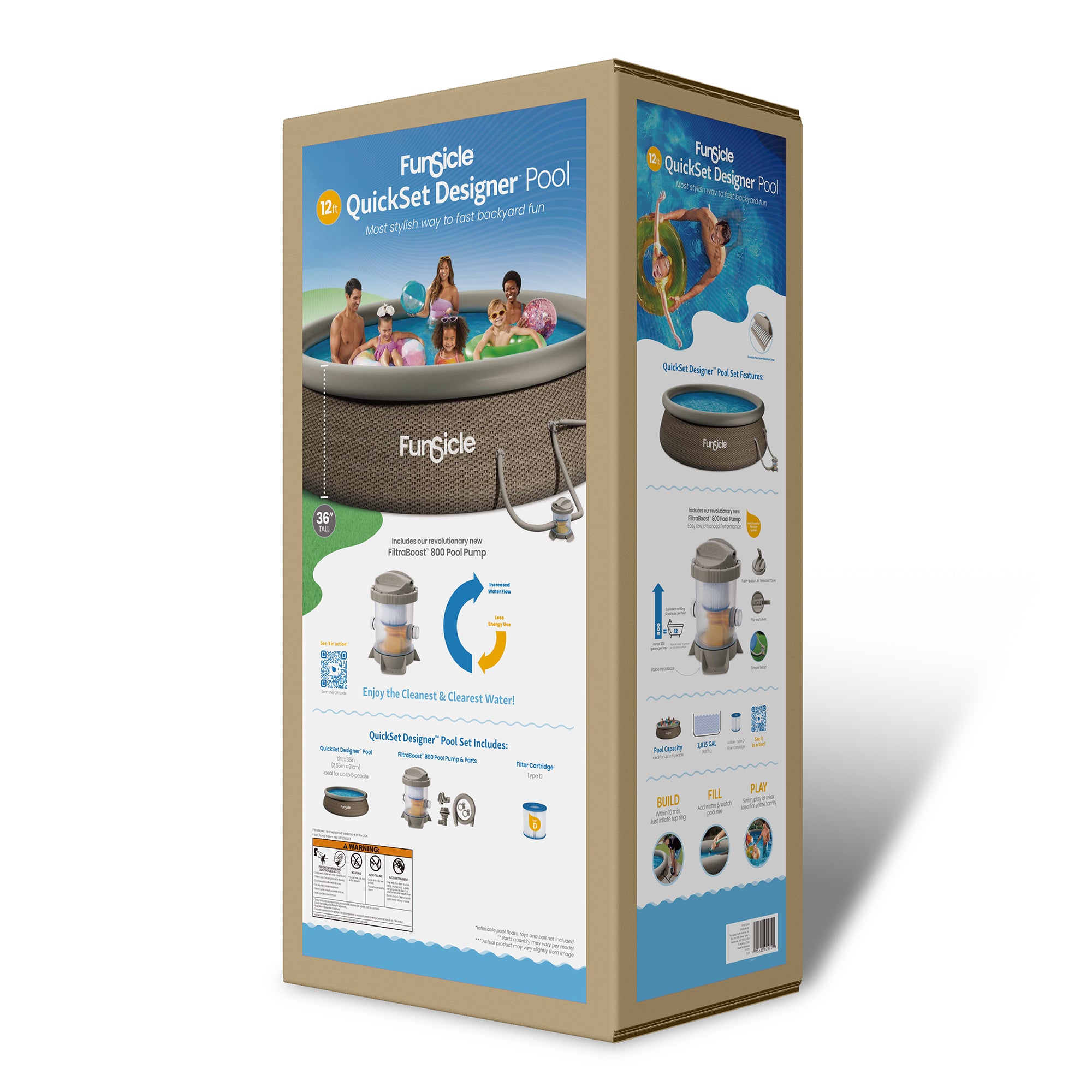 Funsicle 12' x 36" QuickSet Ring Top Above Ground Swimming Pool (Open Box) - VMInnovations