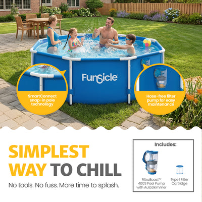 Funsicle 8' x 30" Outdoor Activity Round Frame Swimming Pool Set (Open Box)