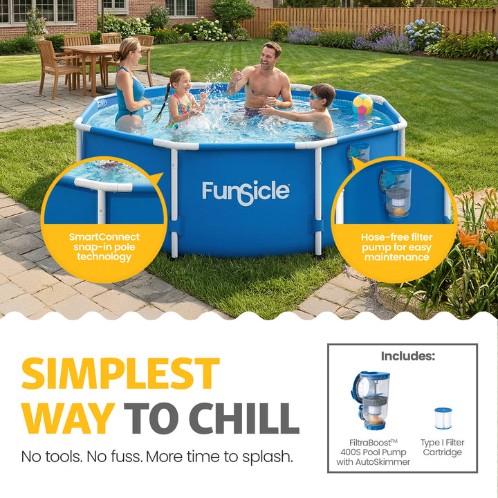 Funsicle 8' x 30" Outdoor Activity Round Frame Above Ground Swimming (For Parts)