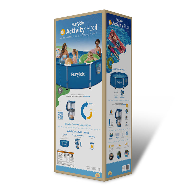 Funsicle 8' x 30" Outdoor Activity Round Frame Above Ground Swimming Pool Set