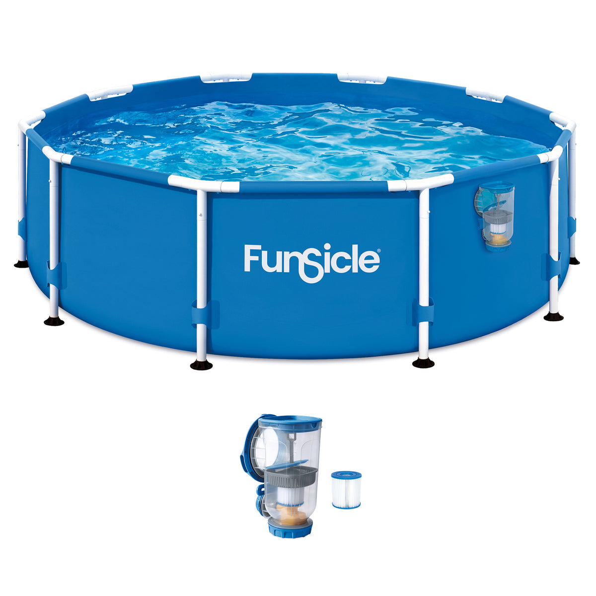 Funsicle Outdoor Activity Round Frame Above Ground Swimming Pool Set (For Parts)