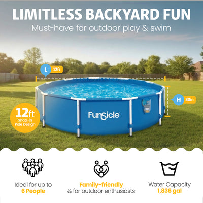 12' x 30" Outdoor Activity Round Frame Above Ground Swimming Pool Set (Open Box)