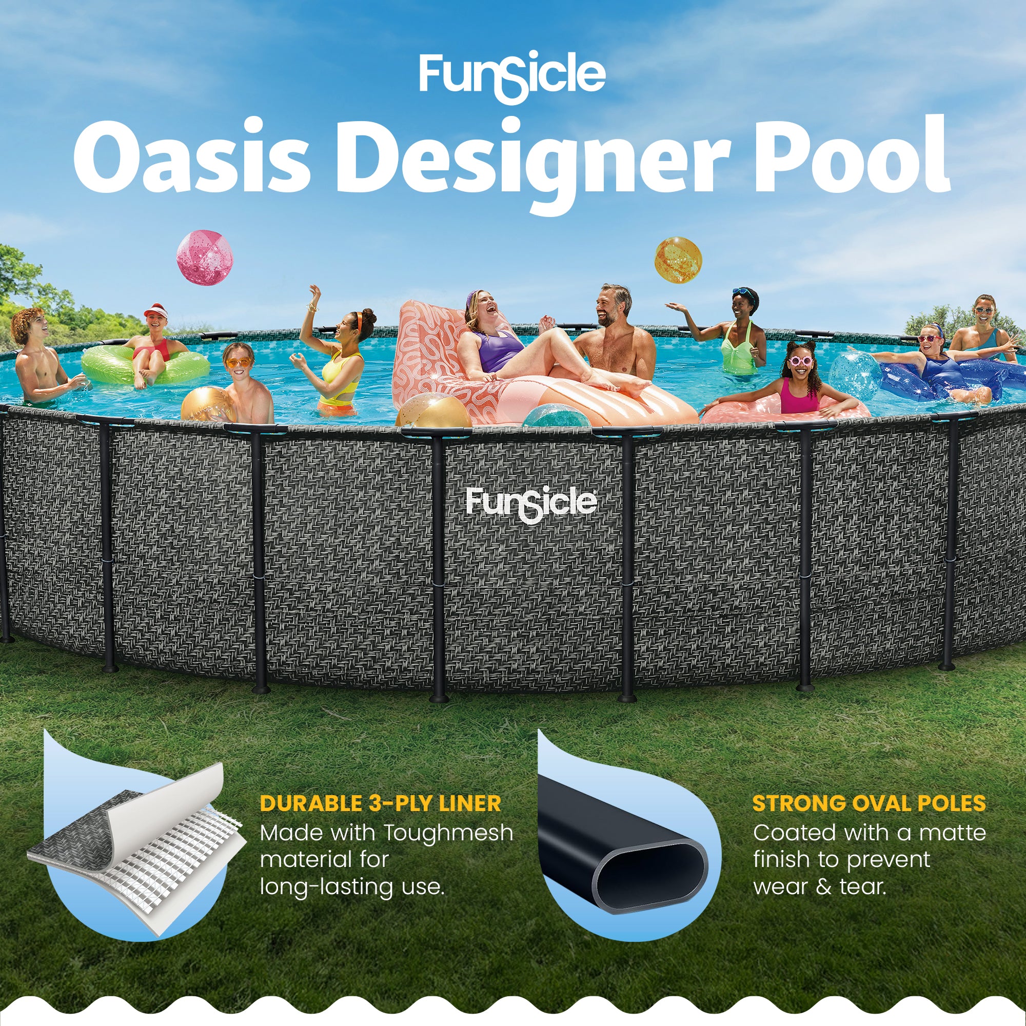 Summer Waves 24ft x 52in Above Ground Frame Pool Set with Sand Pump (Open Box) - VMInnovations