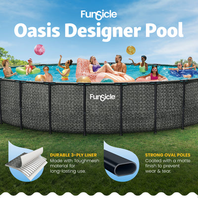 Summer Waves 24ft x 52in Above Ground Frame Pool Set with Sand Pump (Open Box) - VMInnovations