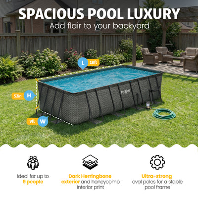Funsicle 18 Ft Oasis Designer Lap Above Ground Pool w/ Pump, (Open Box)