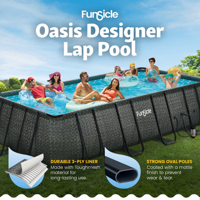 Funsicle 18 Ft Oasis Designer Lap Above Ground Pool w/ Pump, (Open Box)