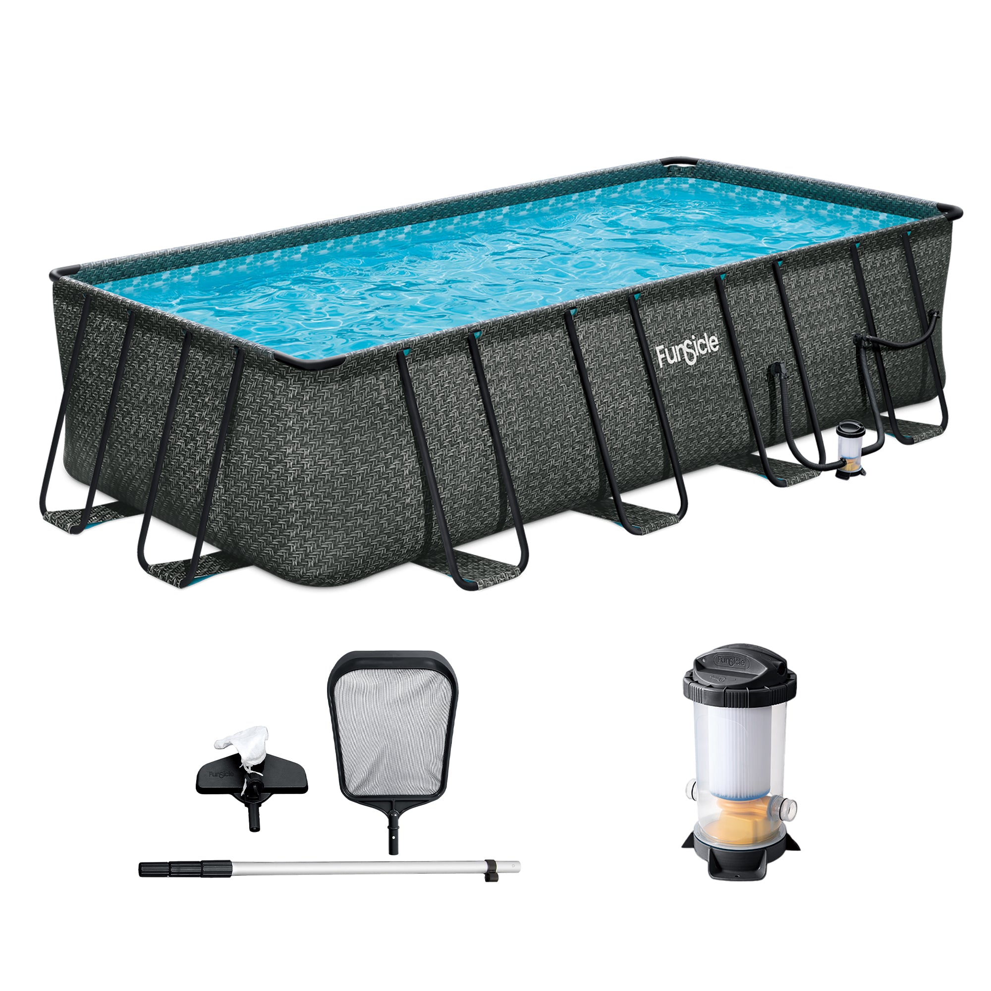 Funsicle 18 Ft Oasis Designer Lap Above Ground Pool w/ Pump, (Open Box)