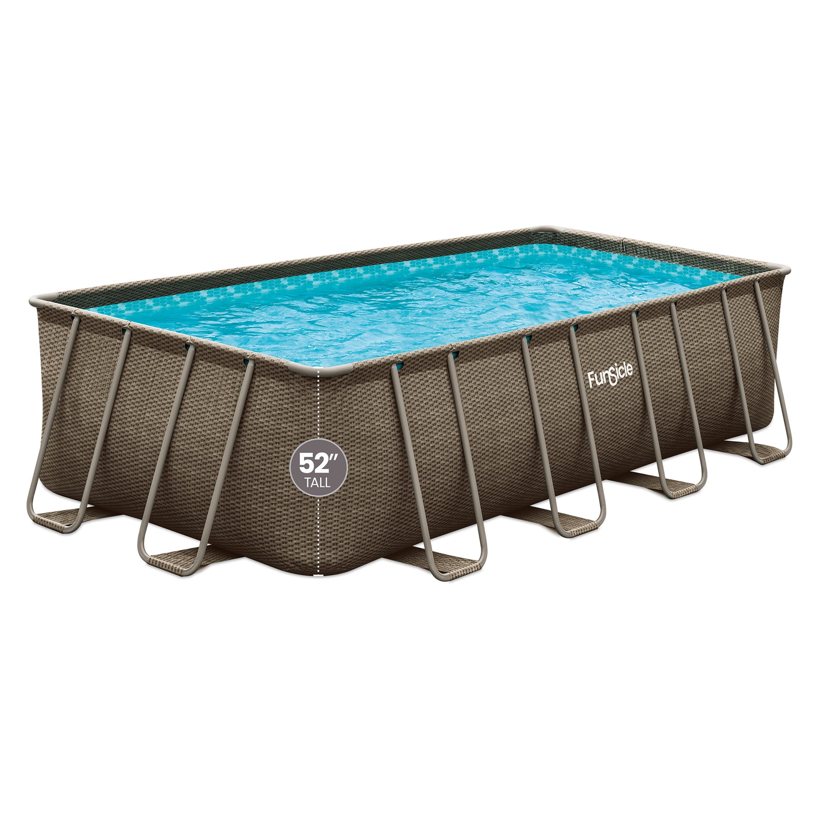 Funsicle 18 Ft Oasis Designer Lap Above Ground Pool w/ Pump, Triple Basketweave - VMInnovations