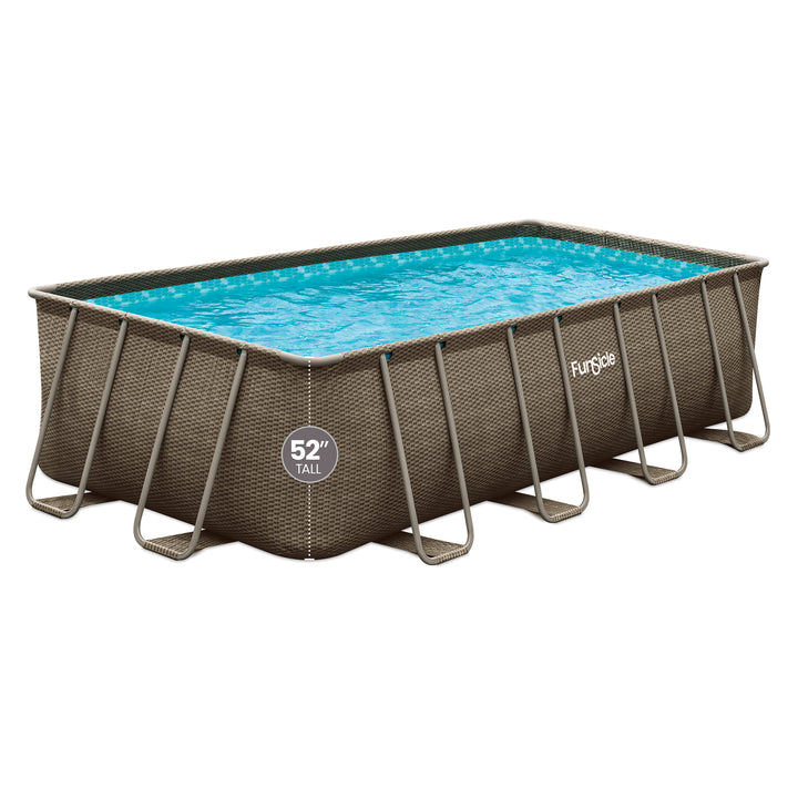 Funsicle 18 Ft Oasis Designer Lap Above Ground Pool w/ Pump, Triple Basketweave - VMInnovations