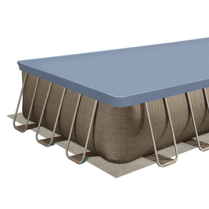 Funsicle 24 Ft Oasis Designer Lap Above Ground Pool w/ Pump, Brown Basketweave - VMInnovations