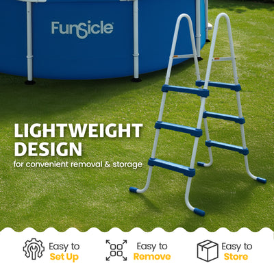 Funsicle 36 In SureStep 3 Stair Outdoor Above-Ground Swimming Pool Ladder (Used)