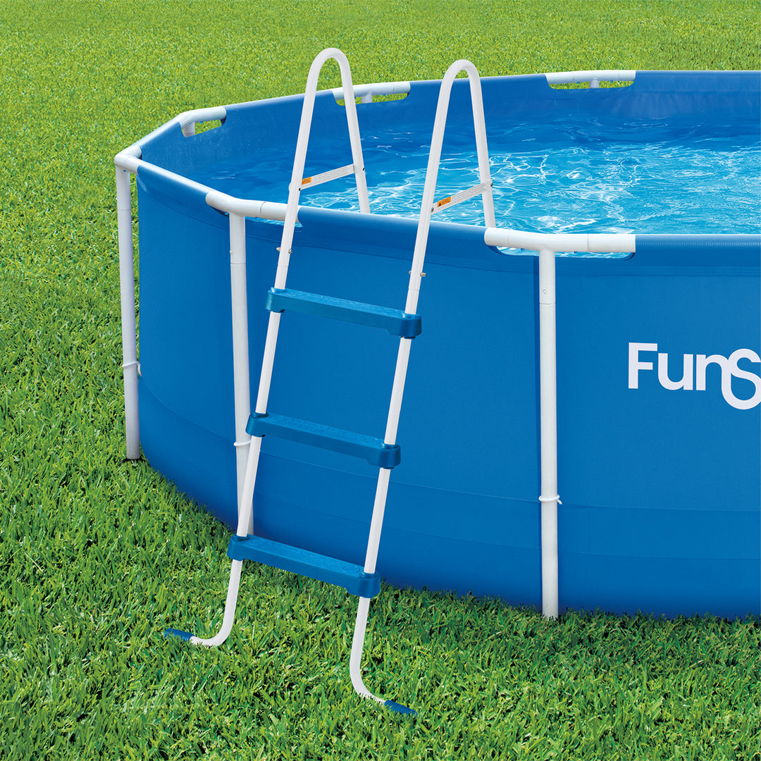 Funsicle 36 Inch SureStep 3 Stair Outdoor Above-Ground Swimming Pool Ladder